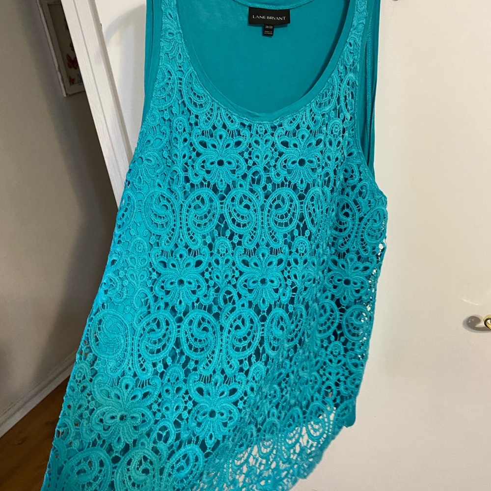 18/20 Lane Bryant turquoise sleeveless shirt - Picture 5 of 8